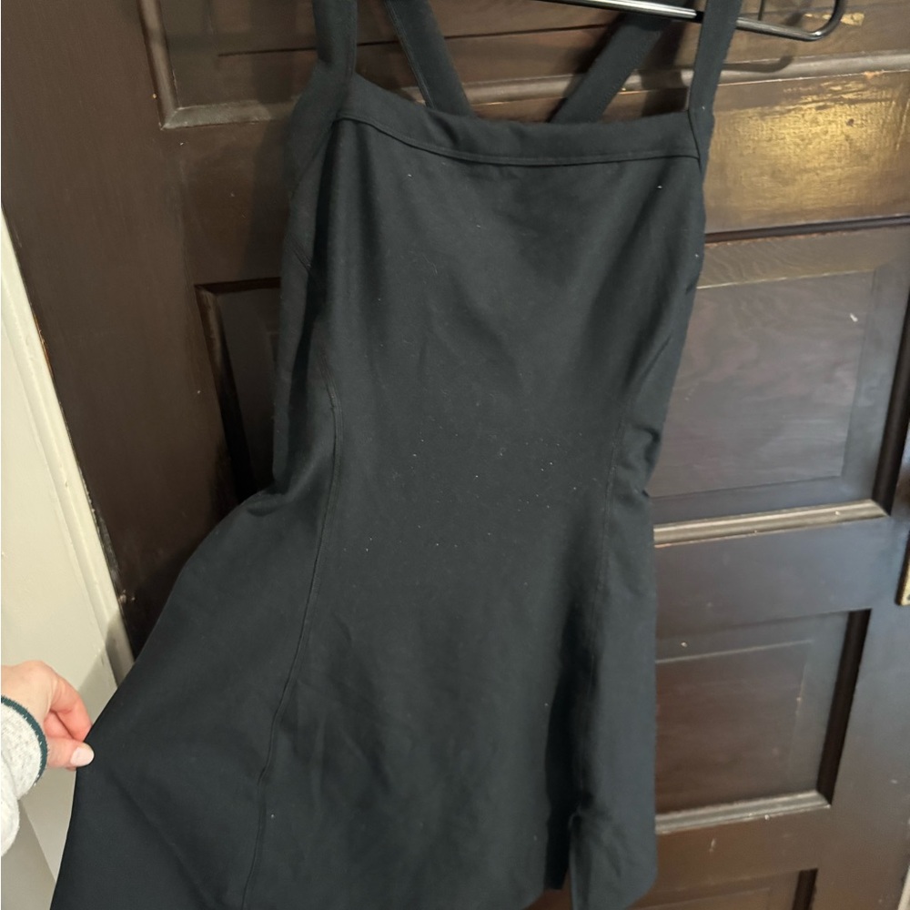 Everyday Black Mini Dress with Cross-Strap Detail